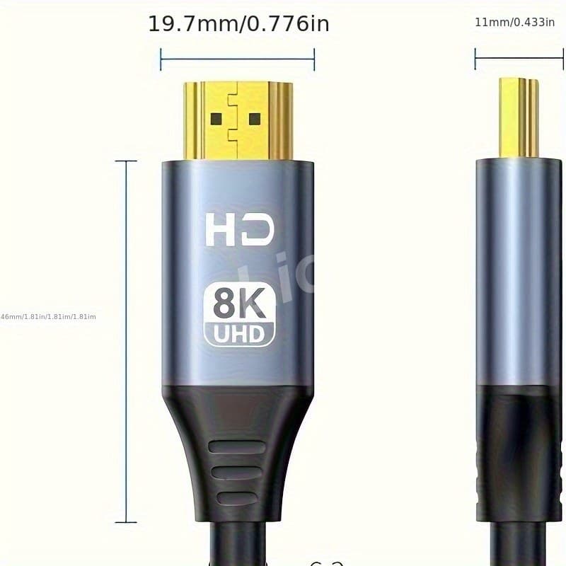 8K HDTV HDMI კაბელი (1m, 1.5m, 2m)
