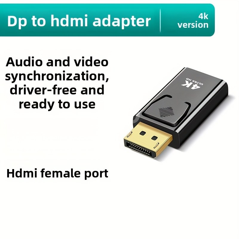 DP to HDMI Male to Female Adapter 4K High Definition Video